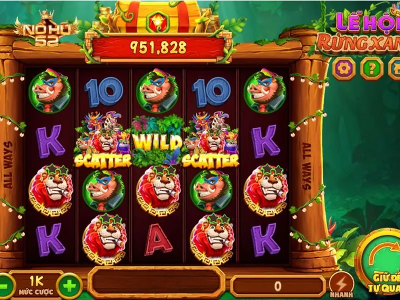 Lễ hội rừng xanh là game nổ hũ phiêu lưu thú vị