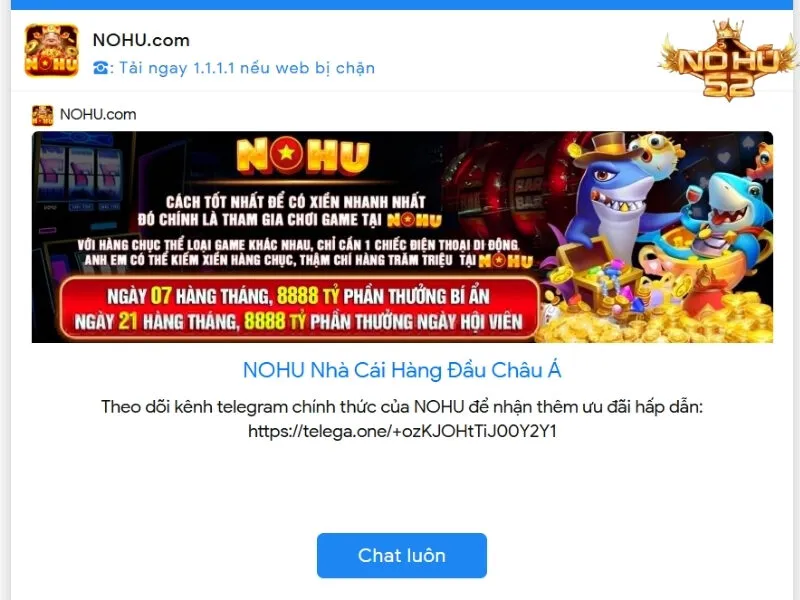 Liên hệ Nohu52 thông qua live chat