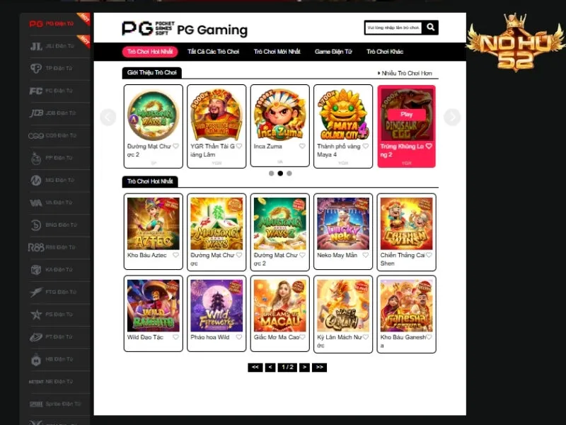 Những tựa game đa dạng có tại nổ hũ Nohu52
