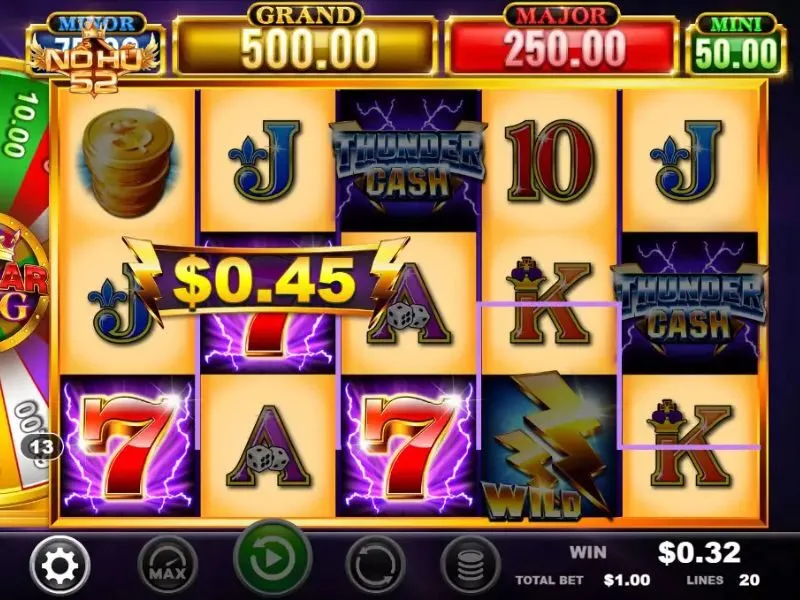 Thunder Cash Dollar King có giao diện mới lạ