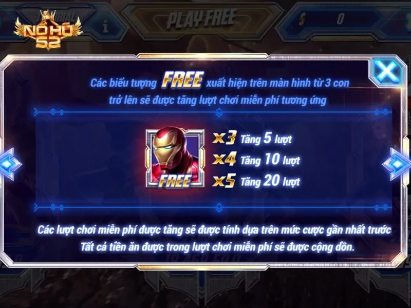 Trong giao diện game nổ hũ có những nút tính năng quan trọng